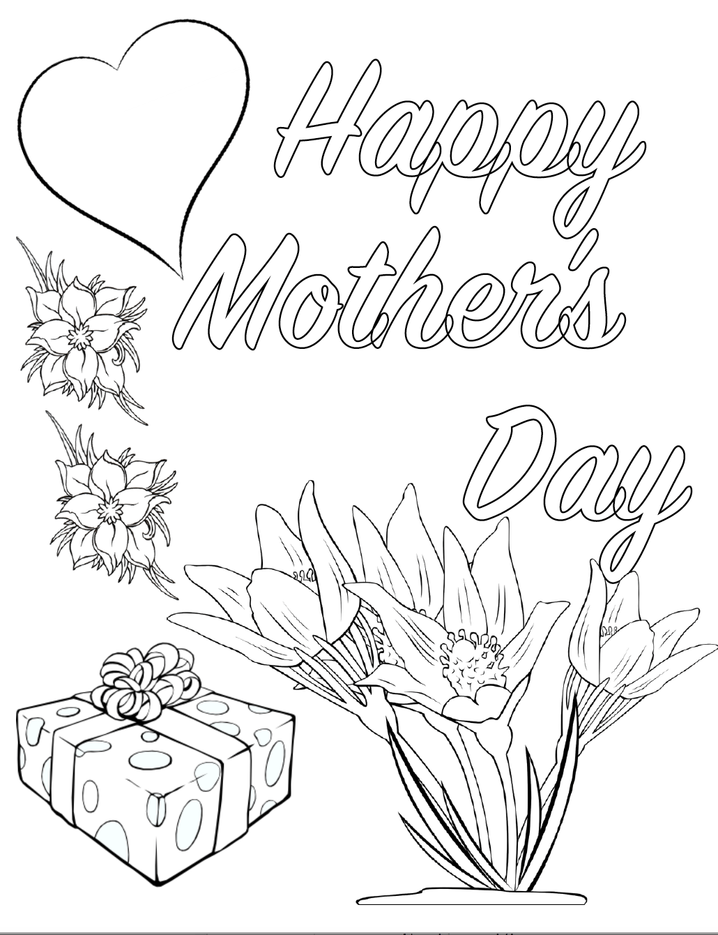 Coloring book of flowers and a gift for mothers day   Drukuj ...